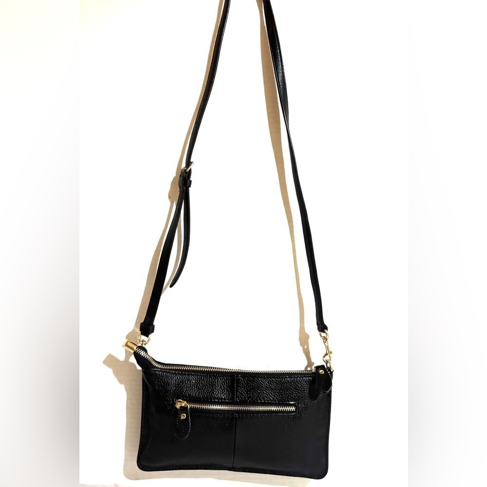 Handmade Black Leather Crossbody Bag
